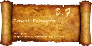 Dencsi Fernanda névjegykártya